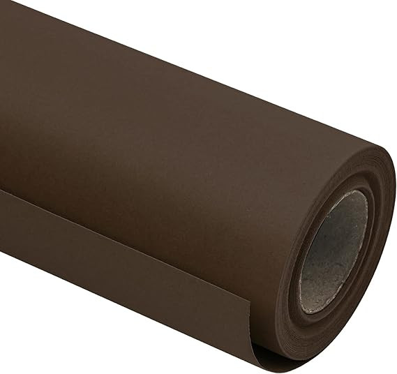 RUSPEPA 30"x 393"(32.8') Chocolate Brown Kraft Wrapping Paper Large Jumbo Roll, Recyclable Art Gi... | Amazon (US)