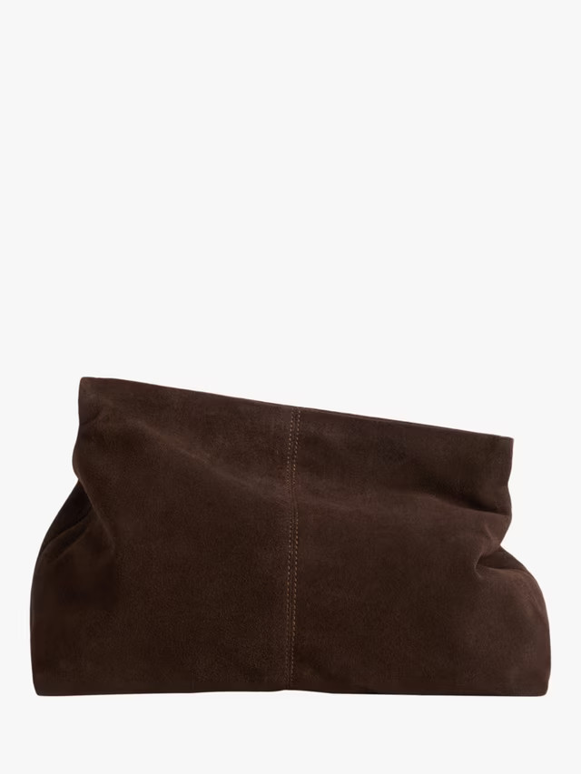 Flattered Clay Oversized Suede Clutch Bag | John Lewis (UK)