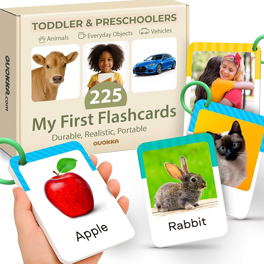 Flash Cards for Toddlers 1-3 - Montessori Toddler Flash Cards with Rings | Amazon (US)