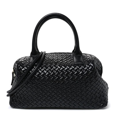 Nappa Intrecciato Medium Bauletto Black | FASHIONPHILE (US)