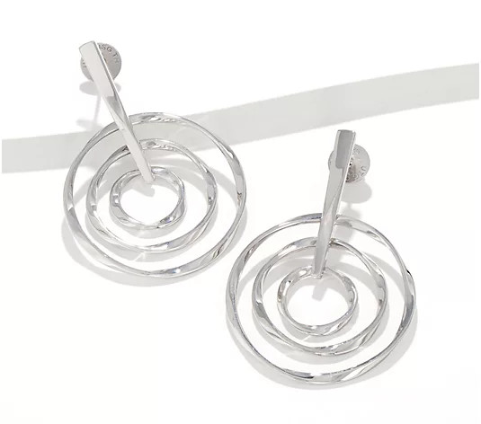 Christian James by Scott Grimes Sterling Ripple Multi-Circle Dangle Earrings - QVC.com | QVC