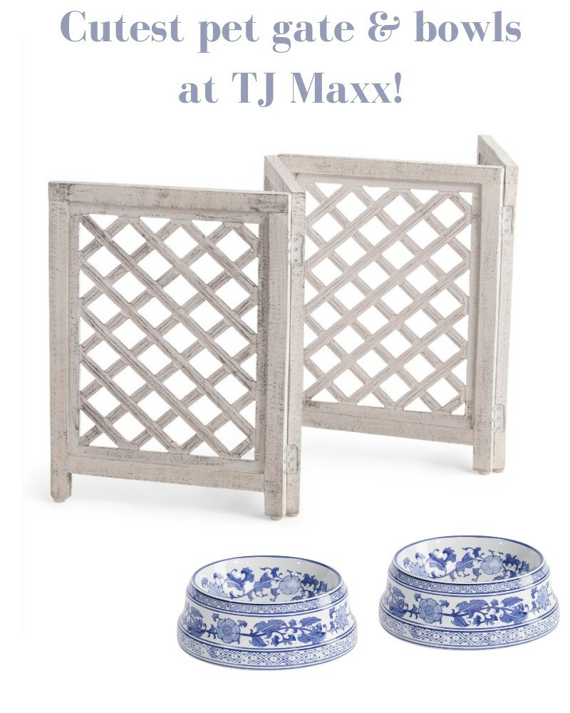 TJ Maxx pet finds, pet gates come blue and white water bowl, food, dog, cat, animals, French, traditional.

#LTKsalealert #LTKhome #LTKstyletip
