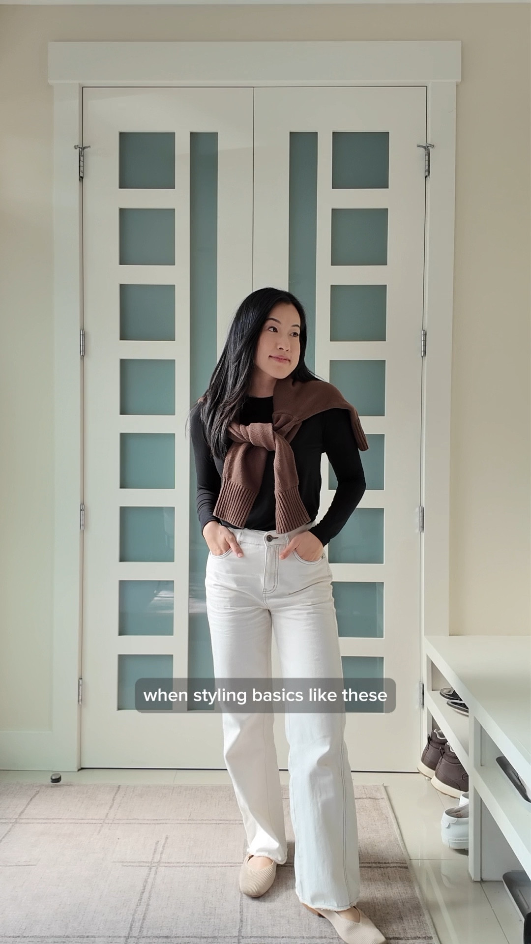 Wearing Fabrique jeans (size XS/P) , Everlane sweater in outfit #1 (size XS) and Sezane sweater in outfit #2 (size XS)  Unavailable to link tops from Terrera. 

#LTKStyleTip #LTKSeasonal