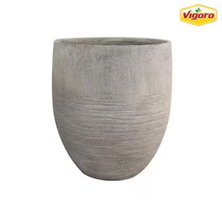 17 in. Jennings Large Gray Fiberglass Tall Planter (17 in. D x 19 in. H) With Drainage Hole | The Home Depot