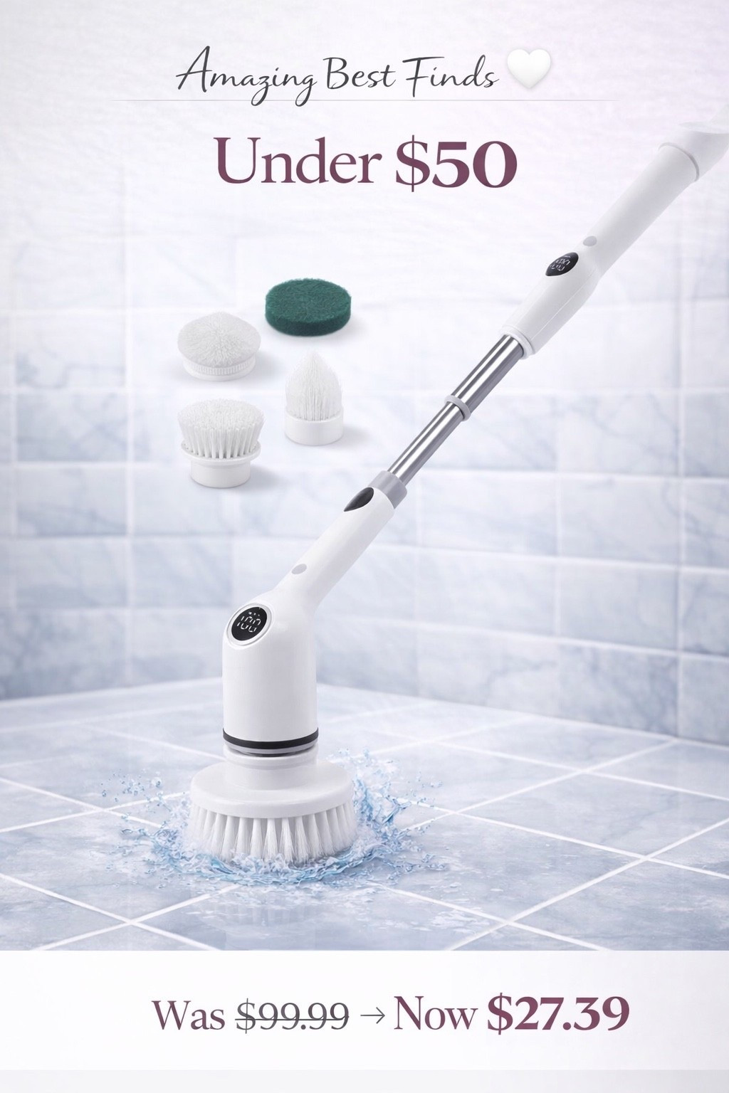 This electric scrubber is UNDER $30 and does all the hard work for you 😳✨

Originally $99.99 — now just $27.39 (!!)

Perfect for bathrooms, tile, tubs, and even floors. If you hate scrubbing… you NEED this.

Linked in my LTK 🤍

#ad #affiliate #ltkhome #amazondeals #homefinds #cleaninghacks

#LTKSaleAlert #LTKmomlife #LTKHome
