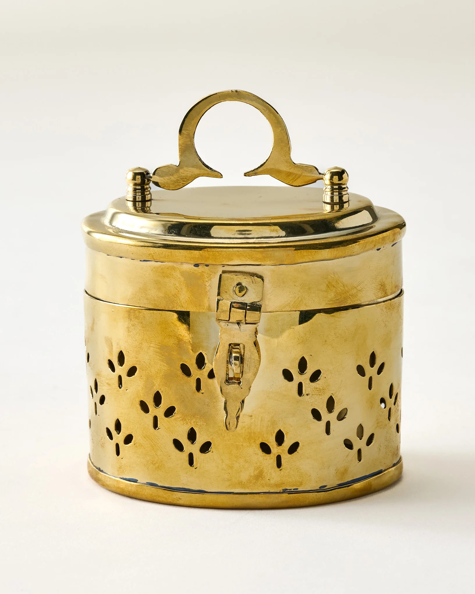 Vintage Inspired Brass Trinket Box | Magnolia