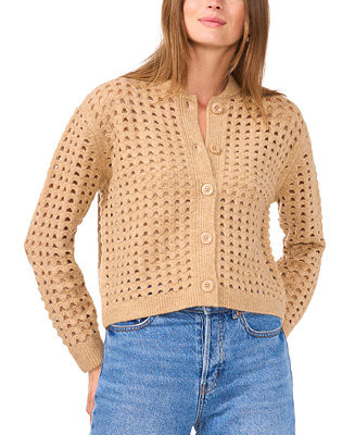 Vince Camuto Women's Long-Sleeve Pointelle Cardigan - Macy's | Macy's