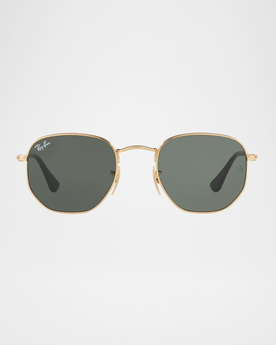 Ray-Ban Men's Hexagonal Metal Sunglasses, Green/Gold | Neiman Marcus