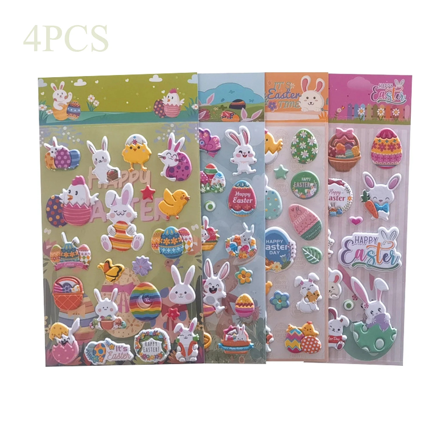 Puffy Stickers Easter Stickers 4sheets Cute 3d Rabbit/Egg/Carrots for Gifts Party Favors Supplies | Walmart (US)