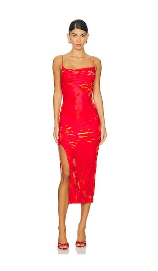 MORE TO COME Deana Midi Dress in Red. - size L | Revolve Clothing (Global)