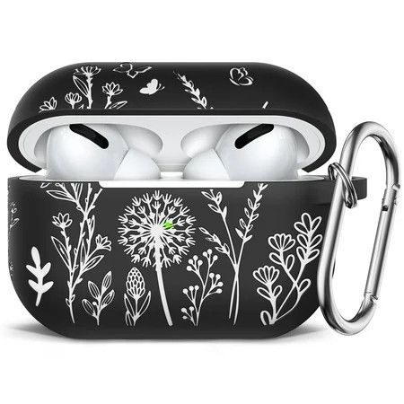 TOYOUTHS Flower Engraved Case Compatible with Airpods Pro 2nd Generation Case Cute Girly Soft Silicone Case Compatible with Airpods Pro 2nd Generation/1st Generation Cover with Keychain Starlight | Walmart (US)