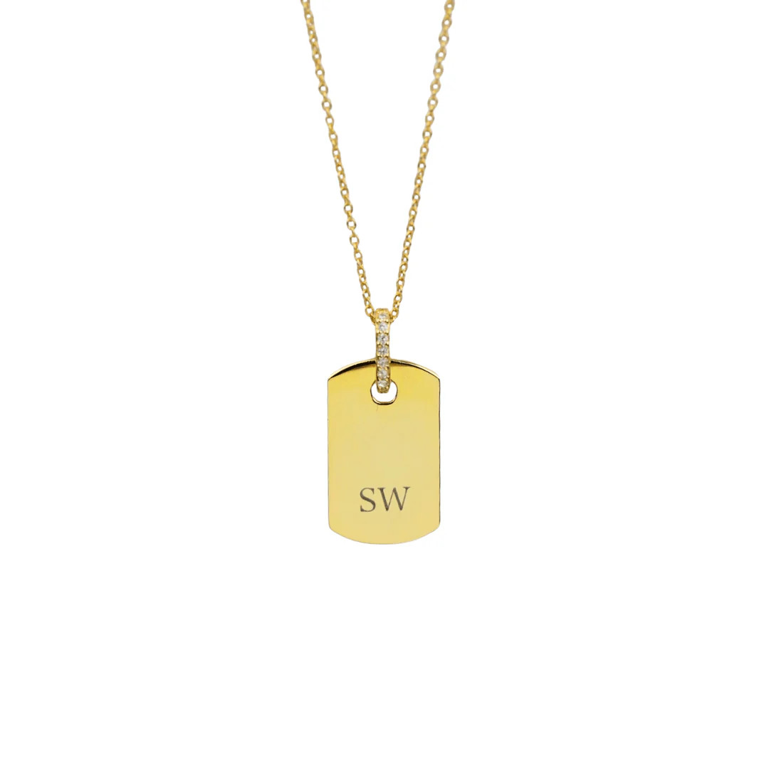 Dog Tag Custom Name Necklace - Ahava Jewels | Ahava Jewels