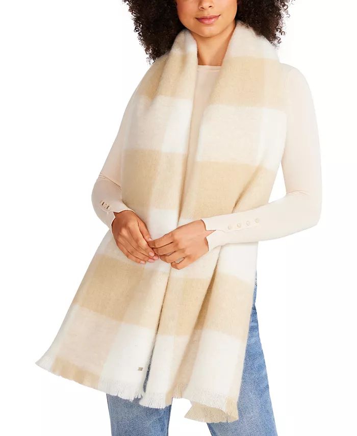 Steve Madden Two-Tone Buffalo Check Blanket Scarf, Created for Macy's & Reviews - Cold Weather Ac... | Macys (US)
