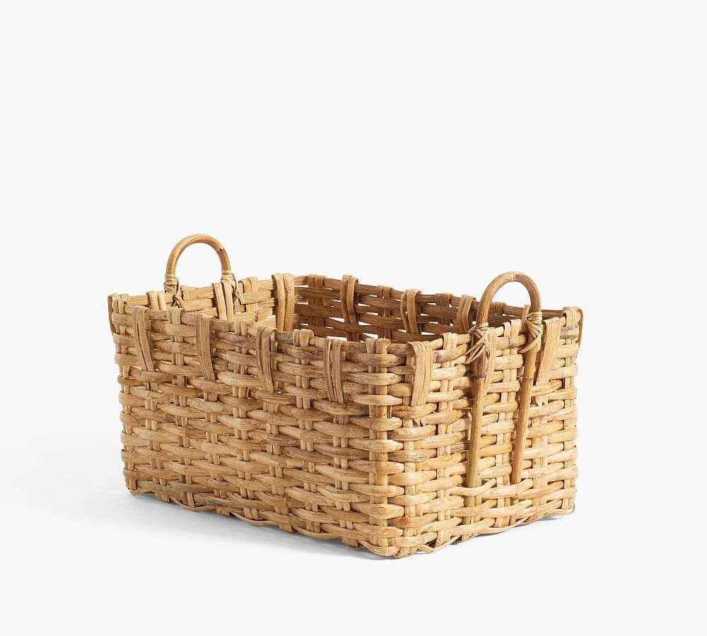 Artisan Rustic Handcrafted Rectangle Basket | Pottery Barn (US)