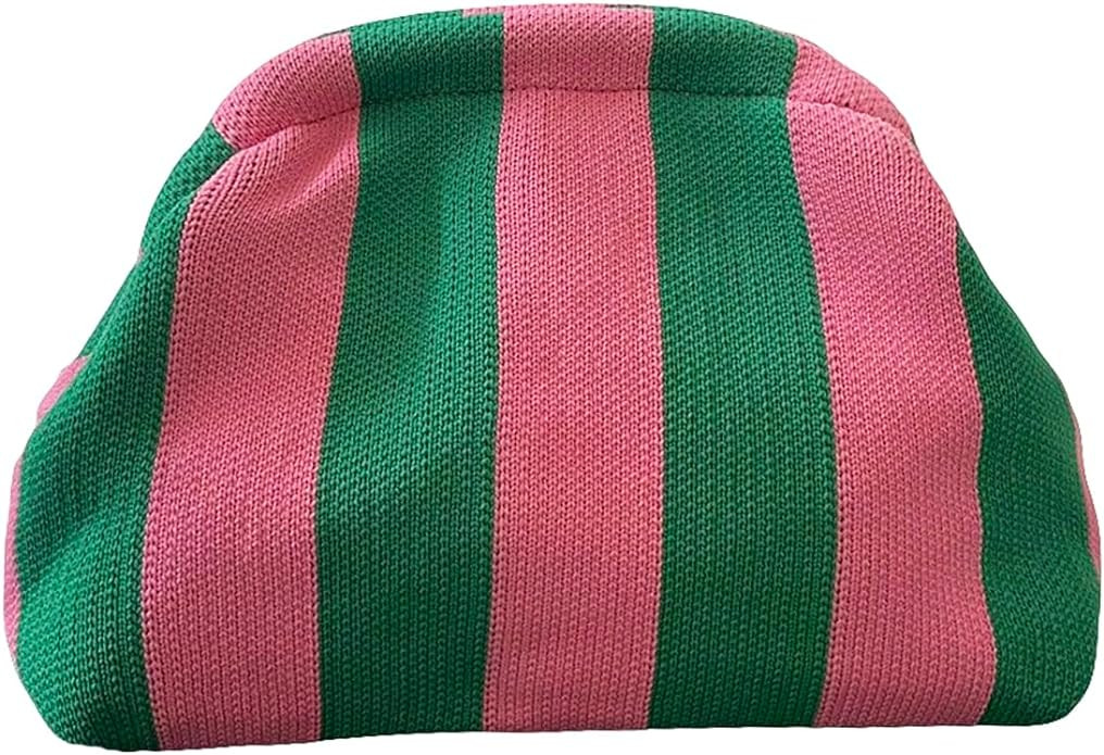 Verdusa Women's Colorblock Clutch Handbags Casual Crochet Bag Small Purse | Amazon (US)