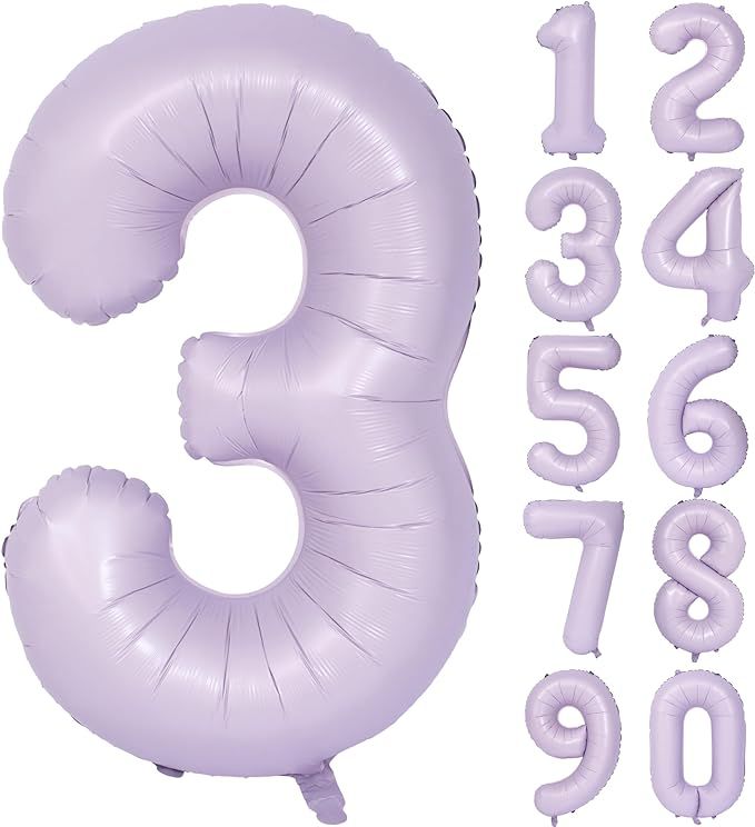 40 In Matte Purple Number Balloons Helium Foil Mylar Balloon Birthday Party banquet Decoration Di... | Amazon (US)