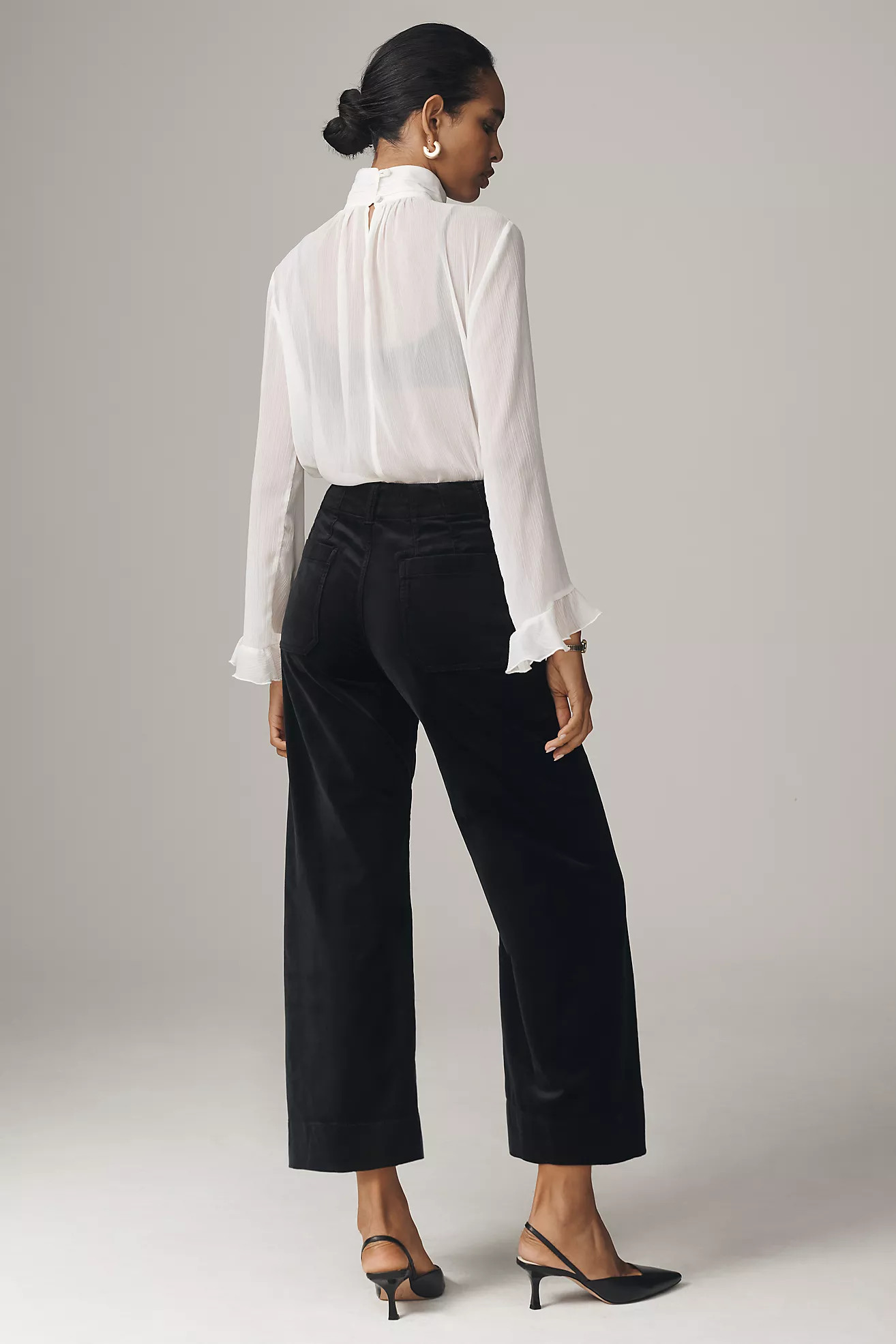 The Colette Cropped Wide-Leg Pants by Maeve: Velvet Edition | Anthropologie (US)