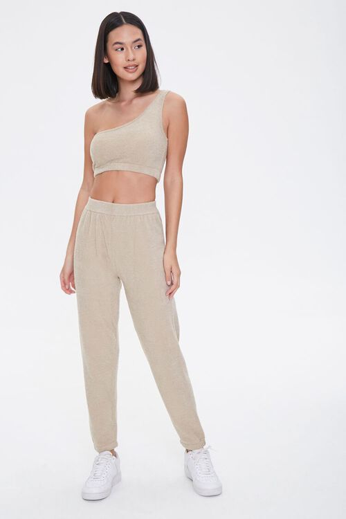 One-Shoulder Crop Top & Joggers Set | Forever 21 (US)