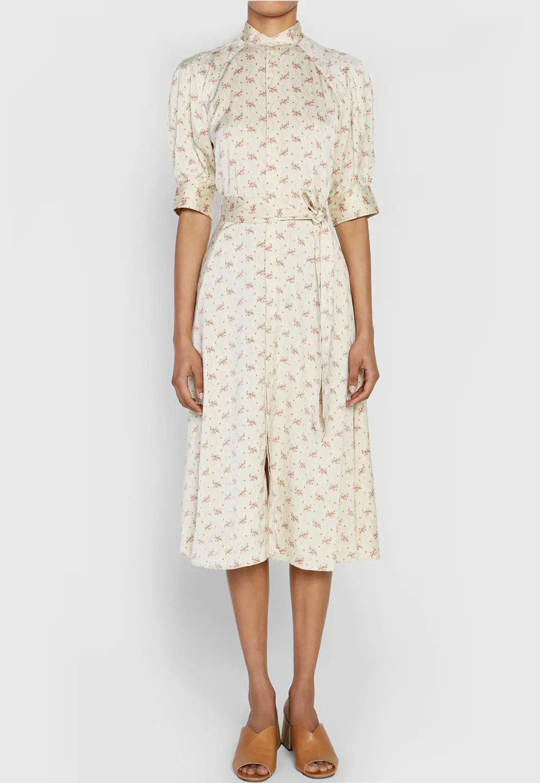 Vestido Polo Ralph Lauren Midi Mangas Bufantes Bege | Dafiti (BR)