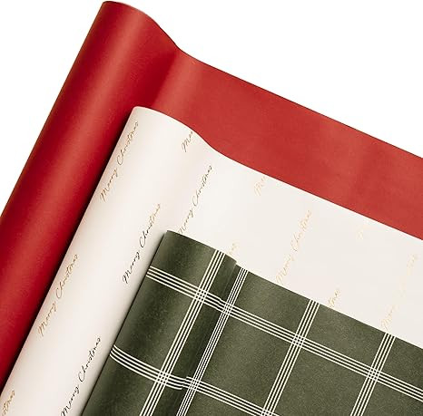 Merry Market Christmas Wrapping Paper Rolls, Premium Matte Gift Wrap, 30” x 168” Large Roll, ... | Amazon (US)