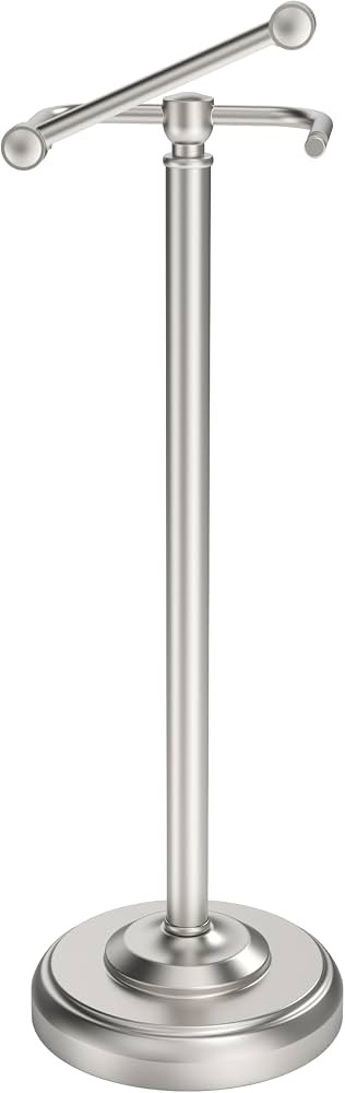 Toilet Paper Holder Stand, Brushed Nickel Toilet Paper Holder Free Standing, Post Pivoting Design... | Amazon (US)