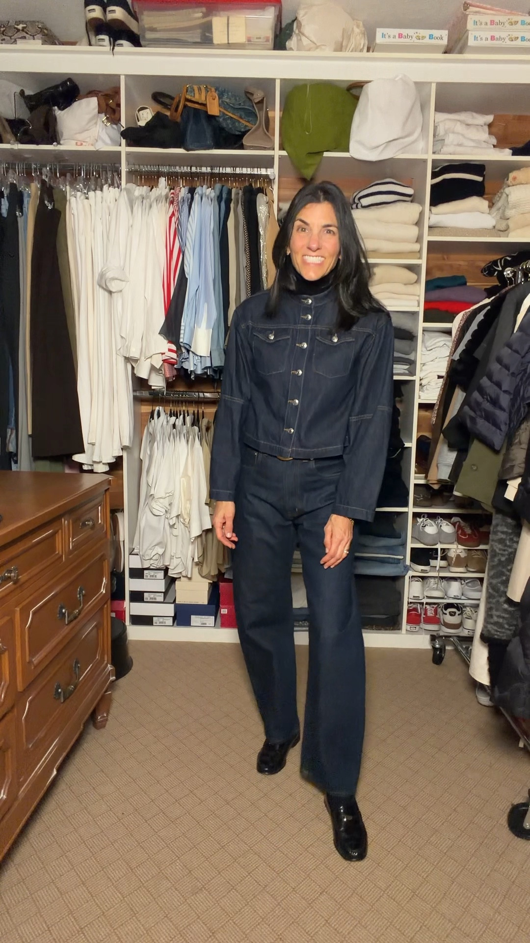 Black and dark wash denim 