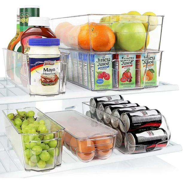 GreenCo Stackable Refrigerator Organizer Bins | Clear Plastic Kitchen Food Container | Storage an... | Walmart (US)