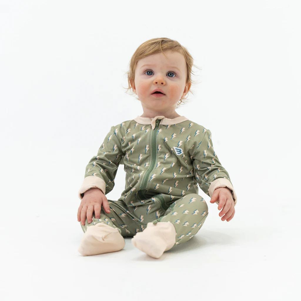 Baby Zip Up - Sage Lightning | BURLEBO
