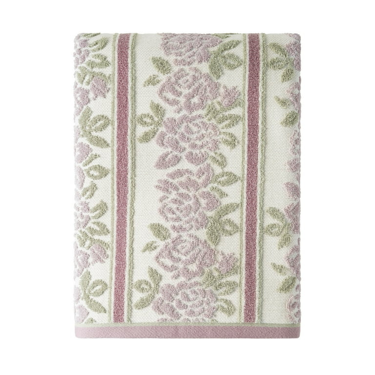 Beautiful by Drew Barrymore Wallpaper Bath Towel, Soft 100% Cotton, Rose Pink | Walmart (US)