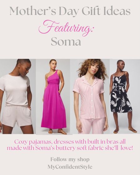 Soma has outdone themselves this Mother’s Day! Great gifts for her specifically designed to make her feel beautiful and sleep great! 

Buttery soft yet durable fabrics are one of the many things Soma is known for. These dresses have built in bras and come in an assortment of colors too. 

Comfy pajamas are always on my list and these are ahhmazing!!

#soma #somapajamas #somamothersdaysale #somassale #mothersdaygiftideas #somapjs #cozypjs #mothersdaygifts

#LTKfindsunder50 #LTKGiftGuide #LTKsalealert