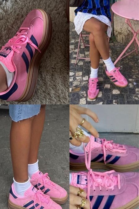 Adidas Gazelle trainers. Pink sneakers, adidas originals. Pink and black, gum sole. Summer, spring, casual outfit, sporty. Under £100. 
Affordable fashion.  Wardrobe staple. Statement piece. Timeless. Gift guide idea for her. Luxury, elegant, clean aesthetic, chic look, feminine fashion, trendy look.  



#LTKshoes #LTKsummer #ThisIsMyBestT