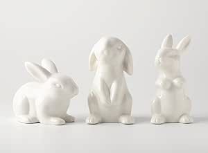 GOODSTART Ceramic Bunny Rabbits Ceramic Bunny Figurine Rabbit Decor, Porcelain Modern Art Home De... | Amazon (US)