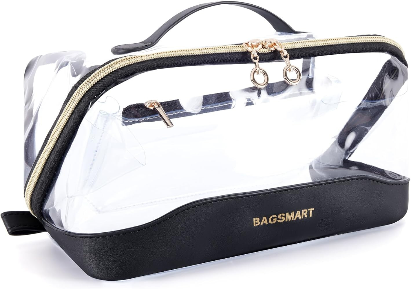 BAGSMART Makeup Bag Cosmetic Bag, Clear Travel Makeup Bag,Water-resistent Makeup Bags for Women D... | Amazon (US)