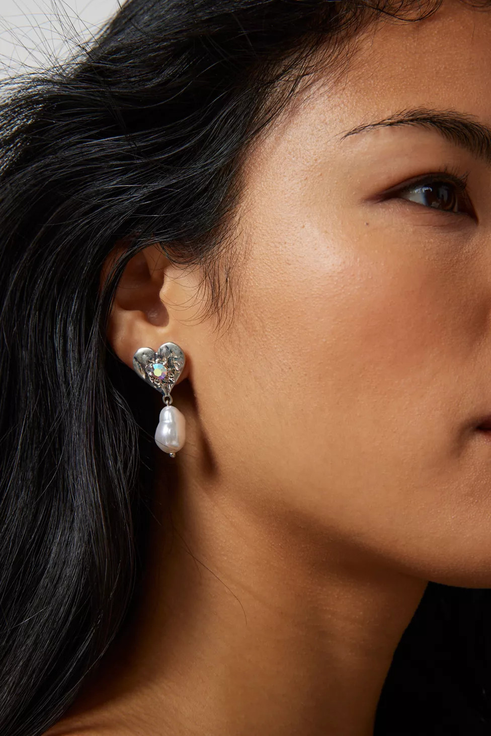 Ash Heart Pearl Drop Earring | Urban Outfitters (US and RoW)