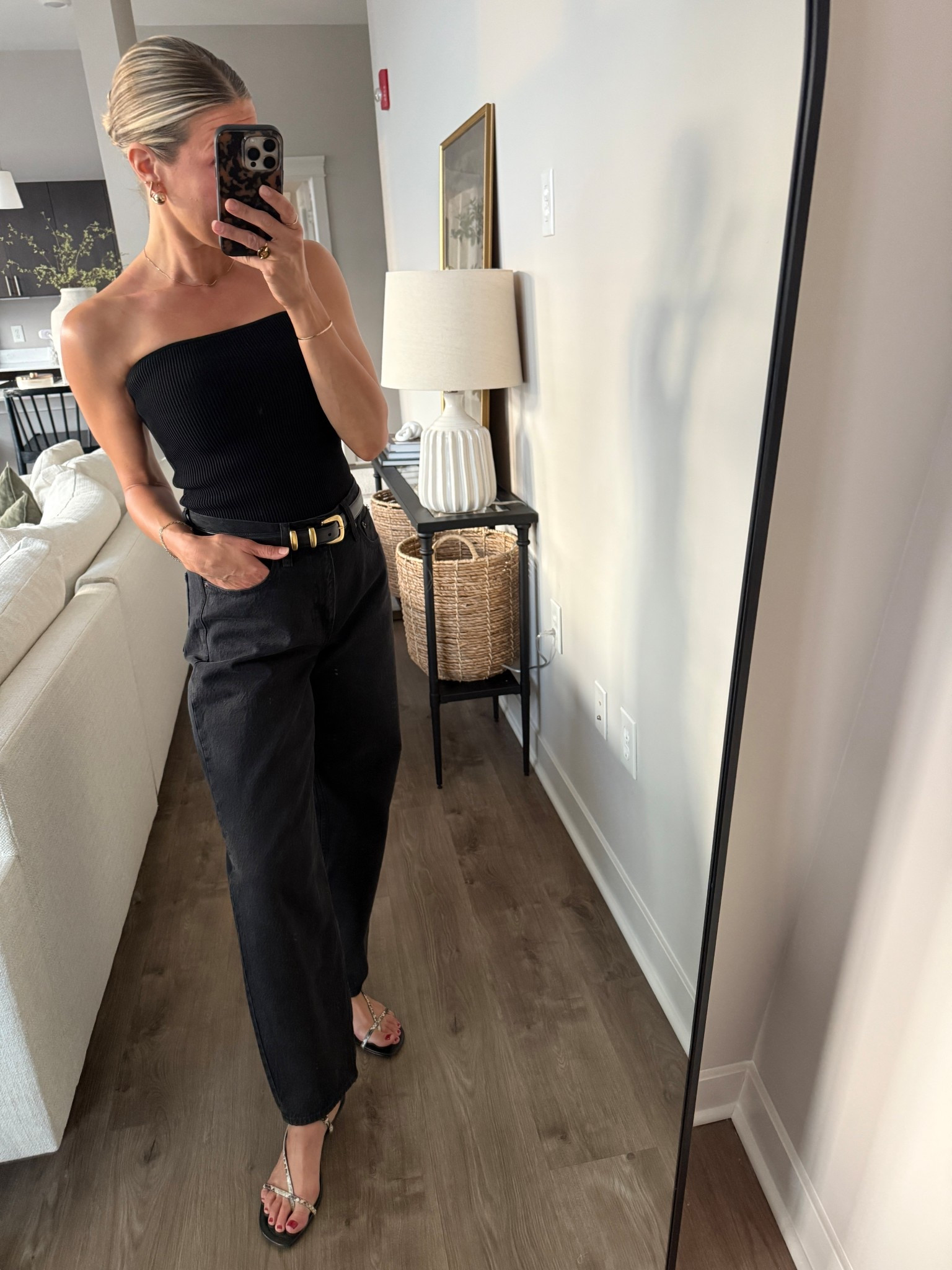 Wearing small tube top, 26/regular jeans, small belt, sandals tts

#LTKFindsUnder100 #LTKOver40 #LTKStyleTip