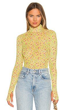 AFRM Zadie Top in Yellow Ditsy from Revolve.com | Revolve Clothing (Global)