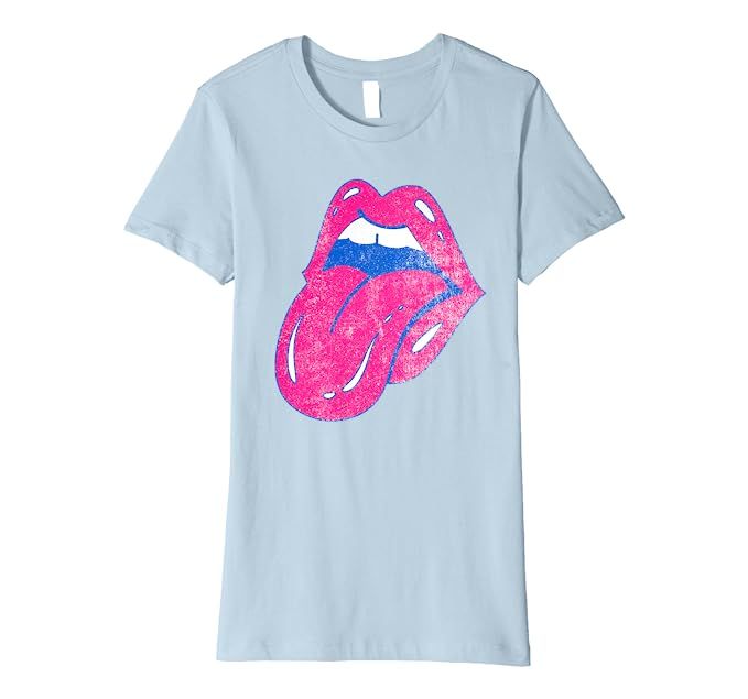 Hot Pink Lips Mouth Tongue Out Premium T-Shirt | Amazon (US)