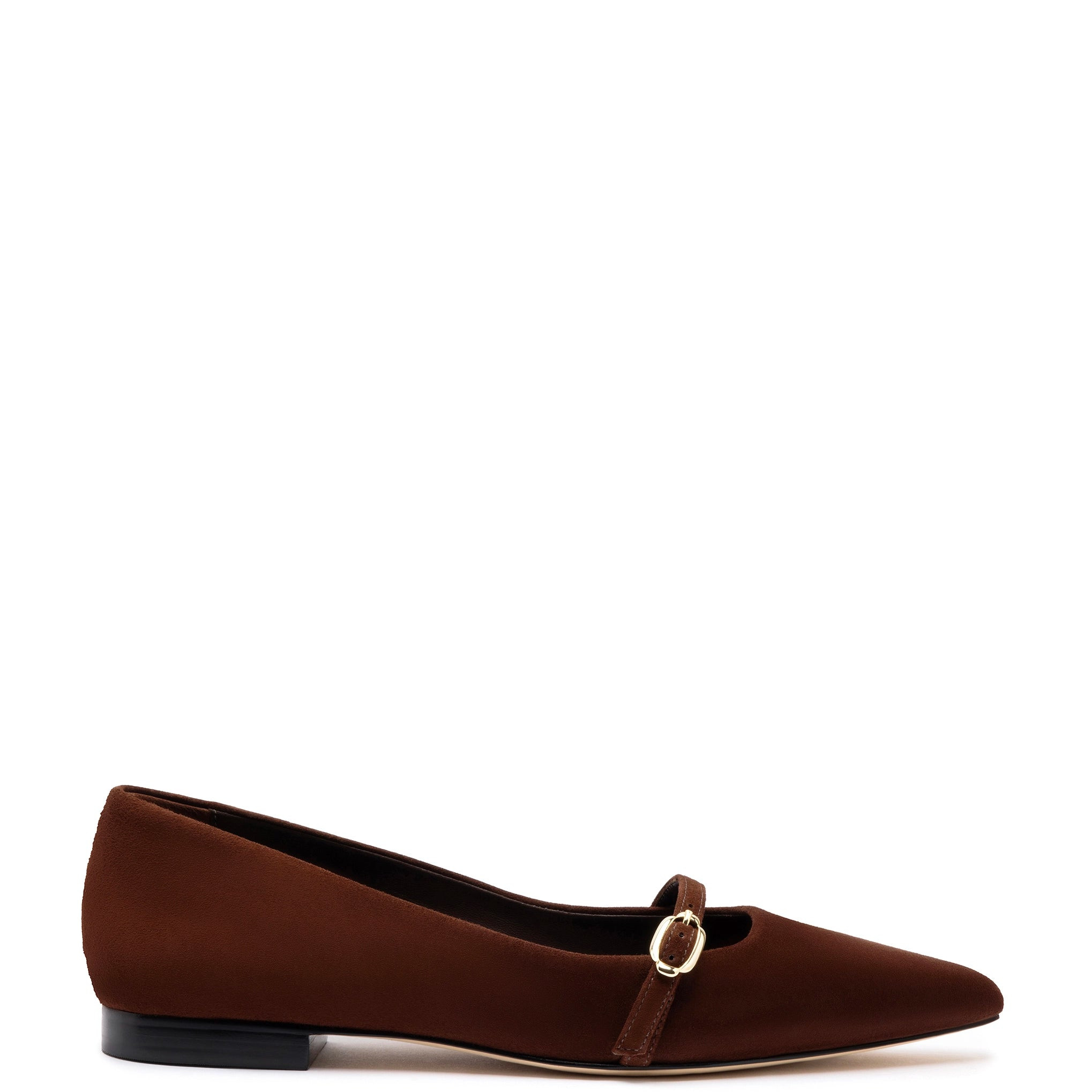 Irene Flat In Brown Suede | Larroude