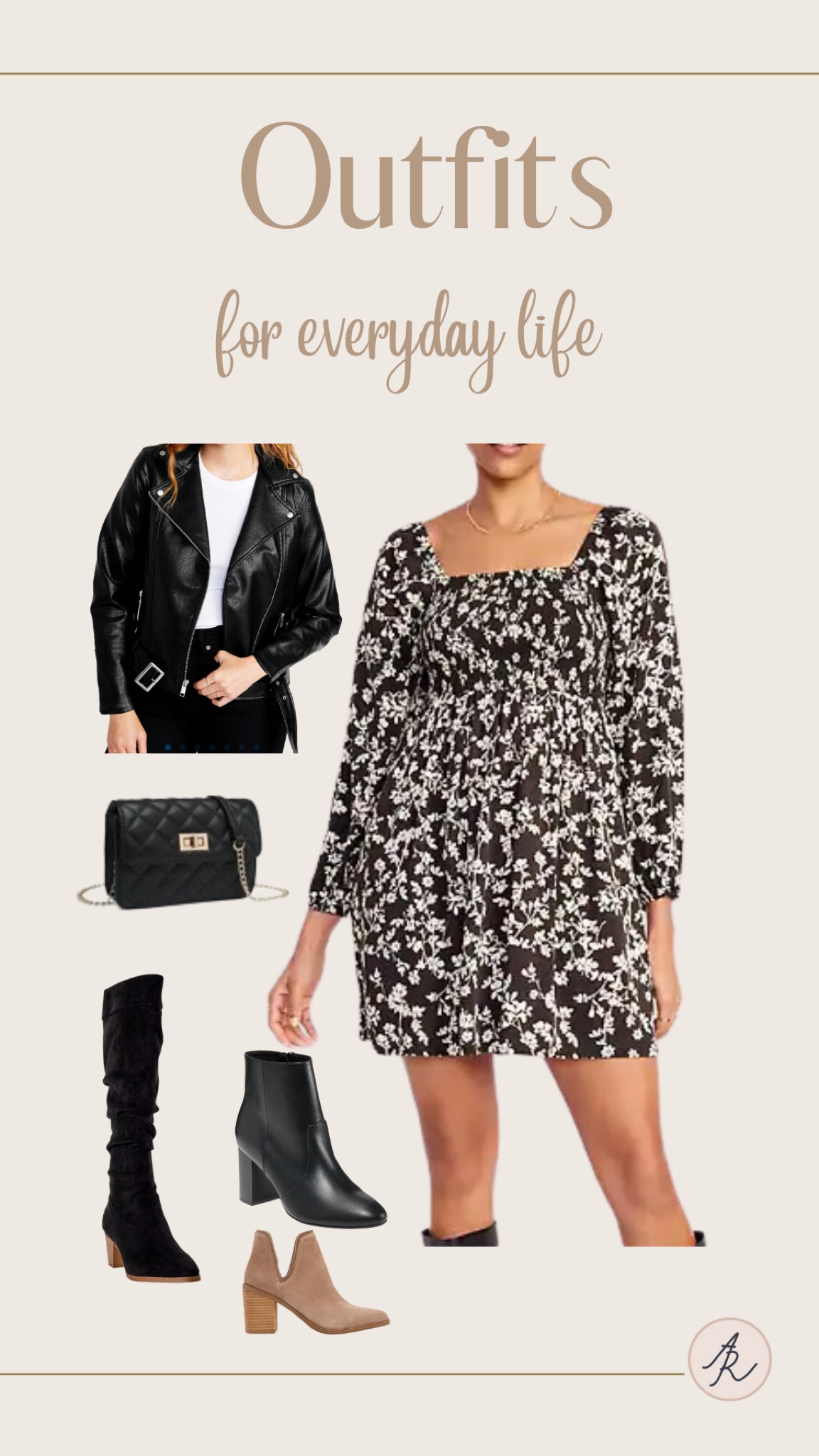 Fit & Flare Long-Sleeve Mini Dress