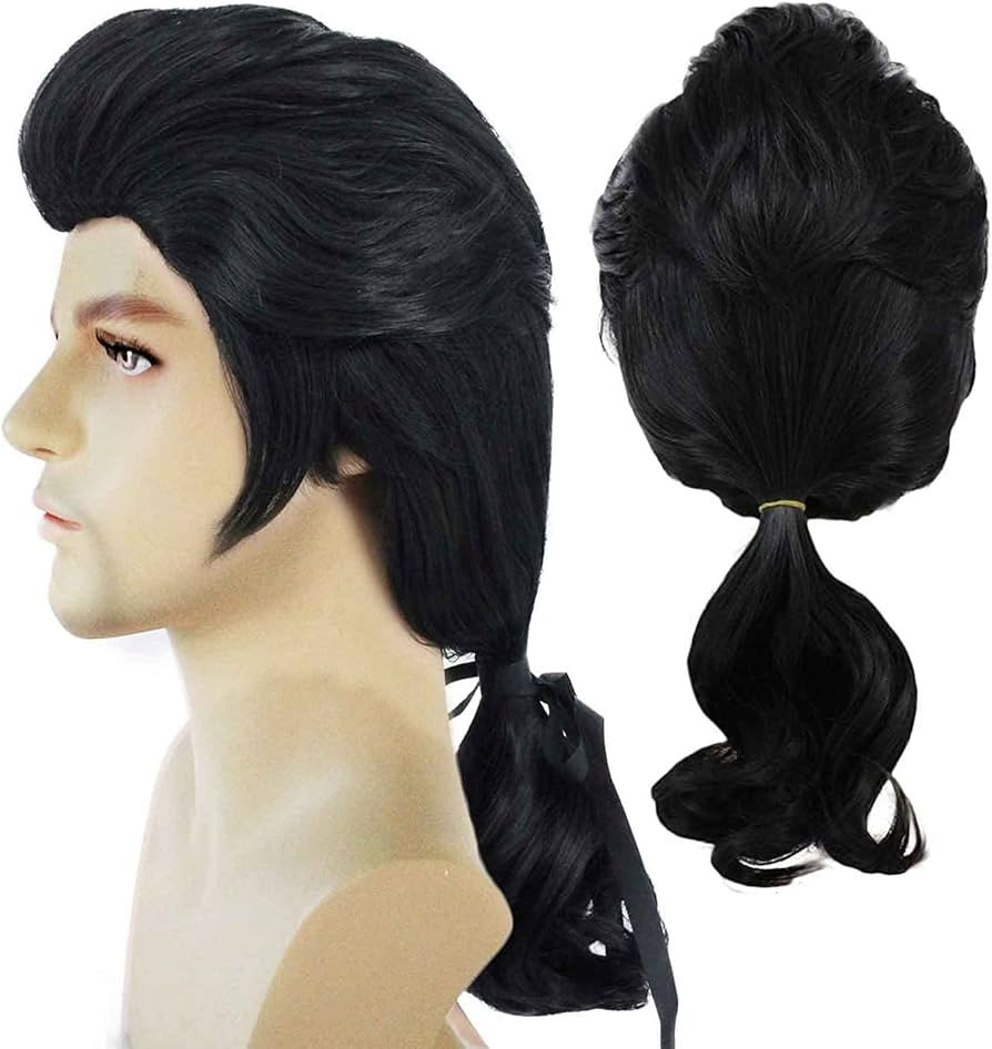 JoneTing Colonial Wig Men Black Cosplay Wig 【+Wig Cap】 Synthetic Long Natural Wavy Wigs Hair ... | Amazon (US)