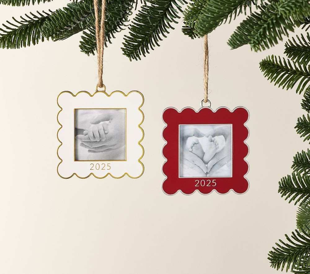 Scallop Enamel Frame Ornaments 2025 | Pottery Barn Kids