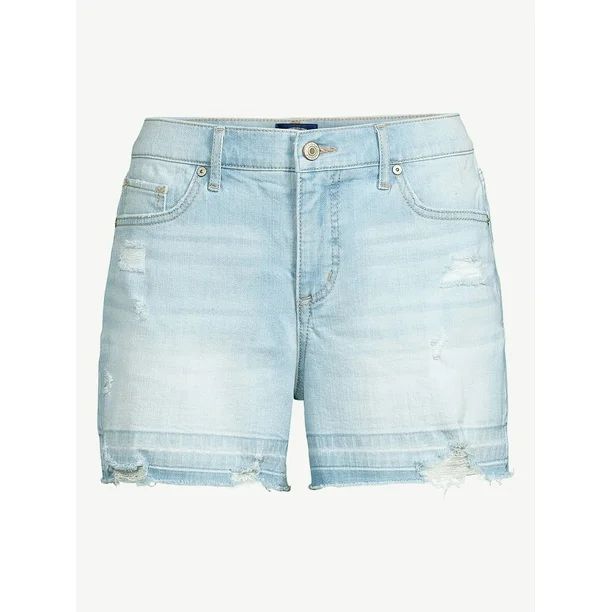 Scoop Women's Retro Boy Destroyed Hem Shorts | Walmart (US)