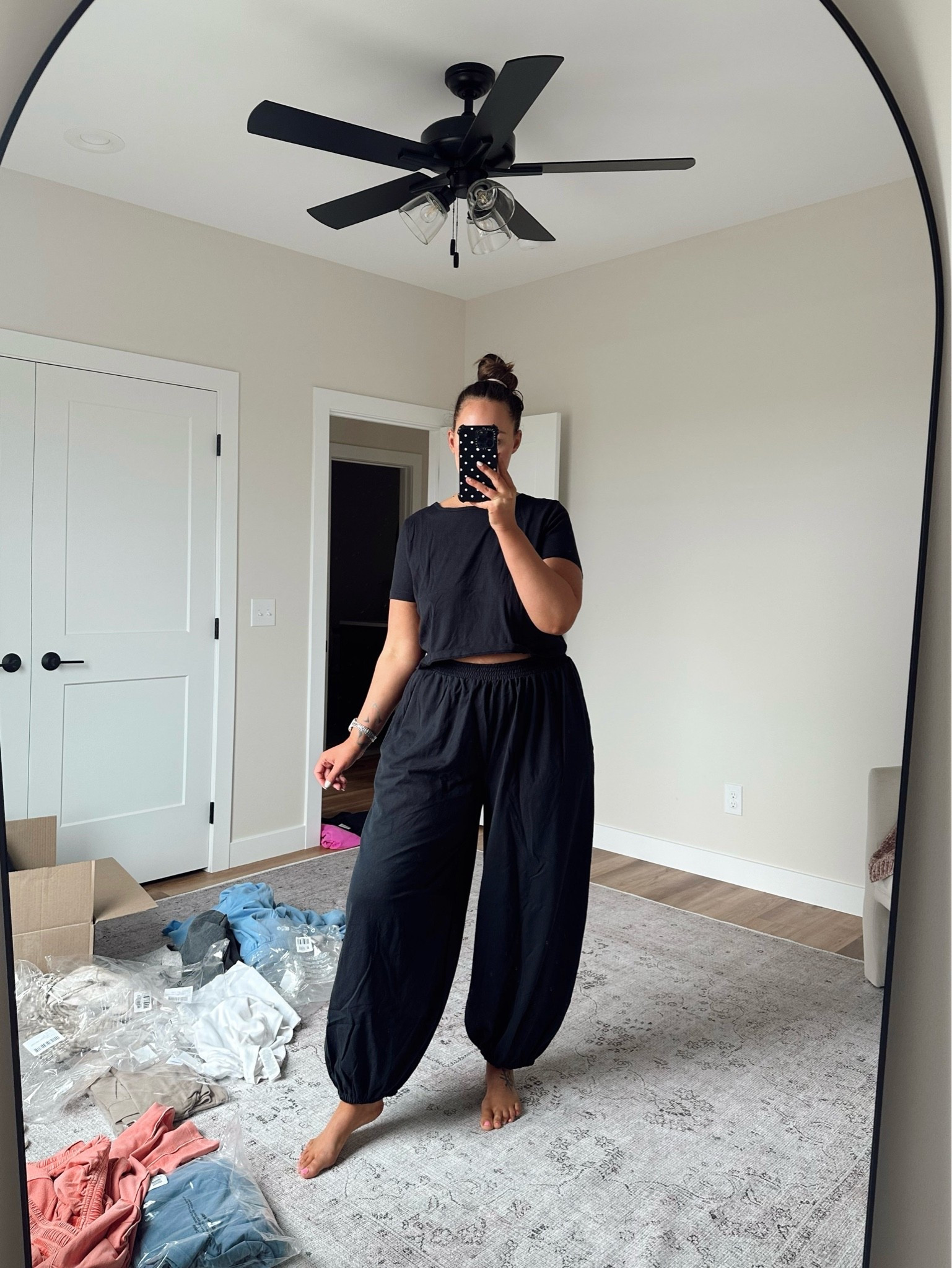 This Free People set is SO comfy, lightweight, and gives that effortless elevated cozy vibe. The pants are tall girl friendly with the cutest relaxed fit, and the whole set is under $100 🙌🏼 Perfect for errands, travel days, lounging, or just looking put together without trying.


Free People set, comfy lounge set, tall girl friendly outfits, midsize outfit inspo, casual mom style, elevated loungewear, black matching set, affordable Free People style, comfy travel outfit, relaxed fit pants, everyday casual outfit, spring lounge outfit