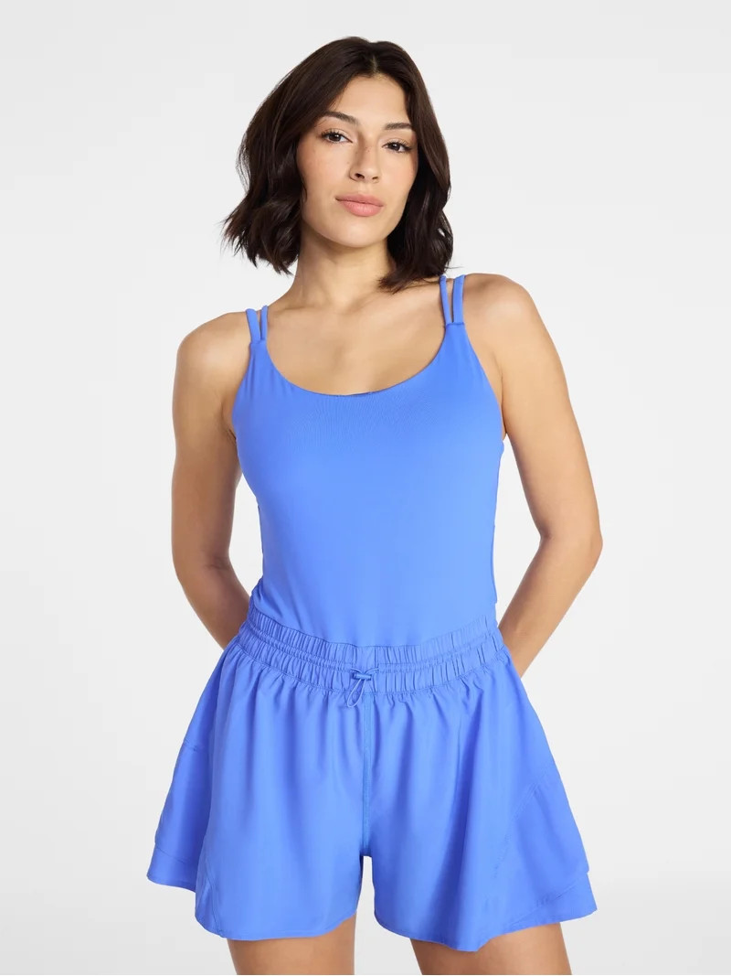 Avia Women's Clinched Waist Romper, Sizes XS-4X | Walmart (US)