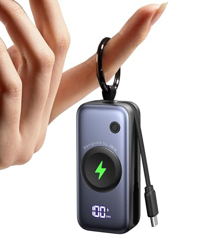 INIU Portable Charger, 5000mAh 20W External Phone Battery Pack, PD Fast Charging Keychain Power Bank with USB C Cable and Watch Charger, for iPhone 17 16 15 Air, Apple Watch Ultra 11 10 9 8 SE, etc. | Amazon (US)