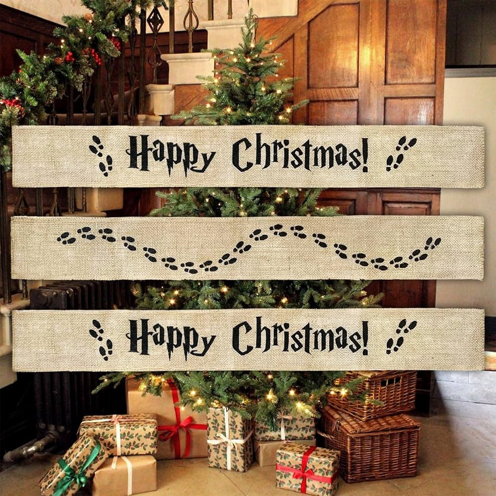 Christmas Decoration 3Pcs Wizard Christmas Tree Decorations Christmas Burlap Ribbon Wired Xmas Cr... | Amazon (US)