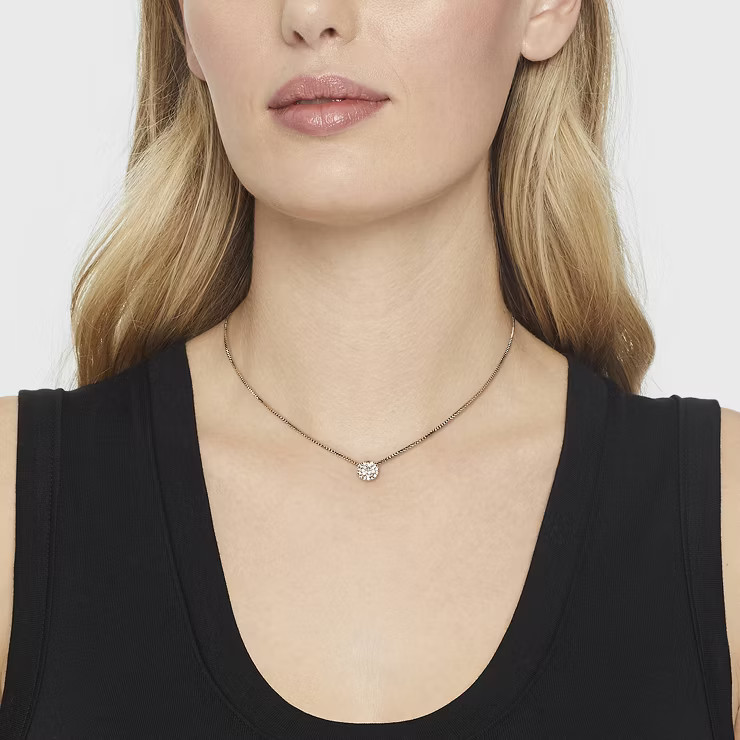 Pave Circle Pendant Necklace - A New Day™ Gold | Target