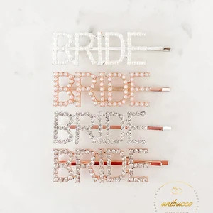 Rhinestone Pearl Bride Mrs Hair Barrette Pin Bride Hair - Etsy | Etsy (US)