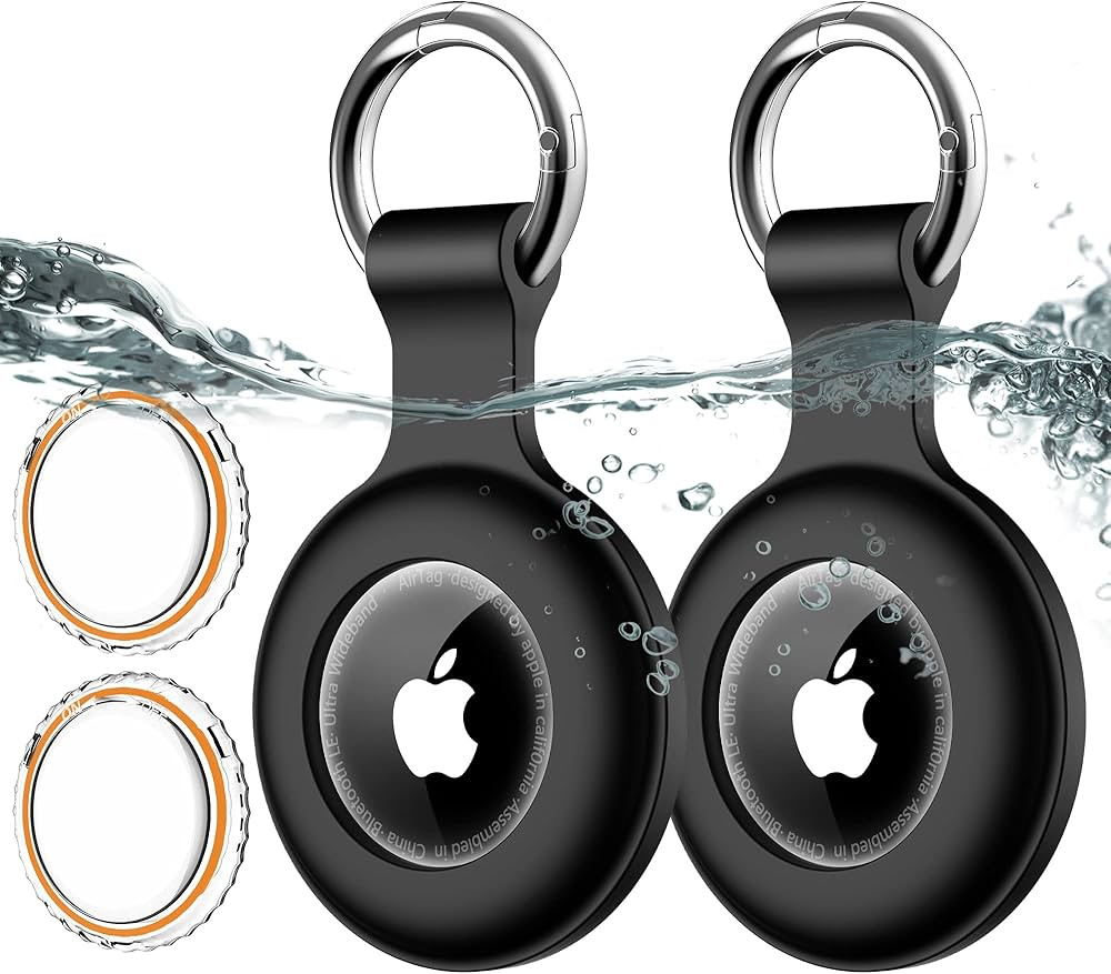 2 Pack Wilbur Airtag Holder [PC+Silicone] with Keychain for Apple Air Tags,IPX8 Waterproof & Full... | Amazon (US)