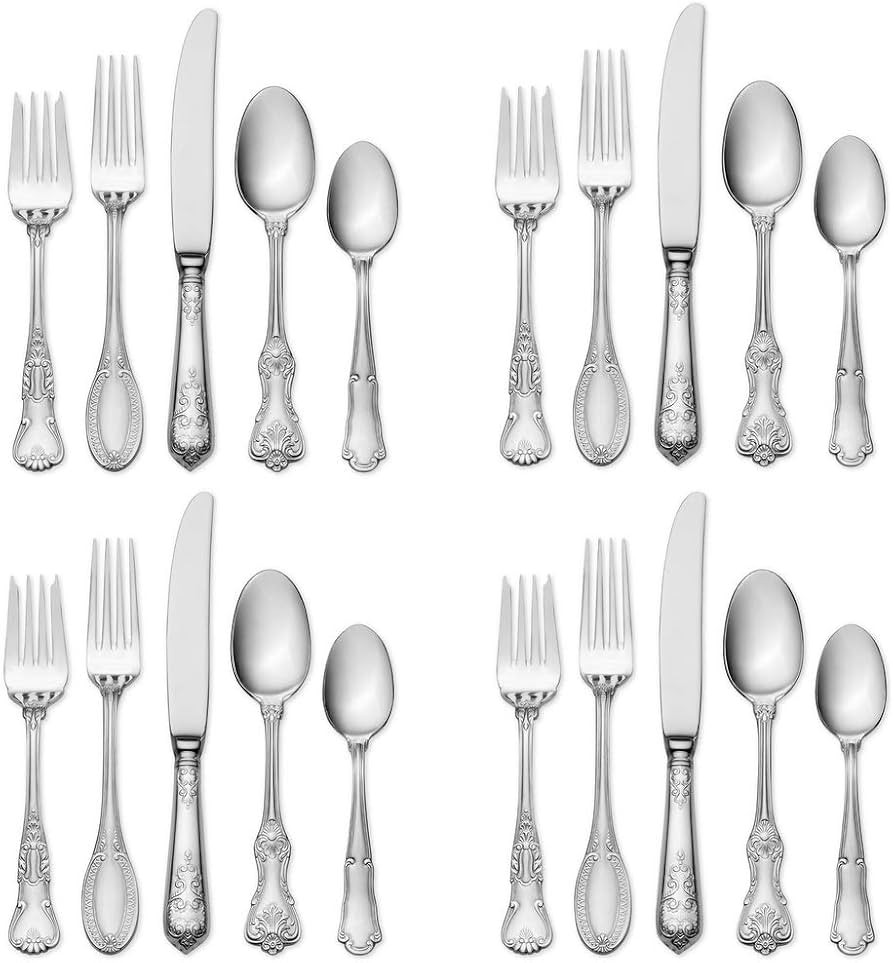 Wallace Hotel 20-Piece 18/10 Stainless Steel Flatware Set, Service for 4 | Amazon (US)